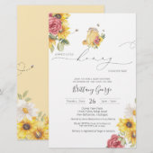 Budget Little Honey Bee Baby shower Invitation (Voorkant / Achterkant)