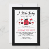 Budget Little Lady Ladybug Baby shower Invitation Kaart (Voorkant)