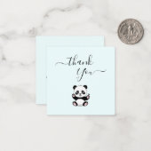 Budget Little Panda Baby shower Dank u Notitiekaartje (Voorkant / Achterkant in situ)