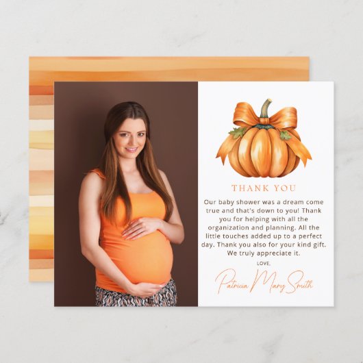 Budget Little Pumpkin Baby shower Dank u (Voorkant / Achterkant)
