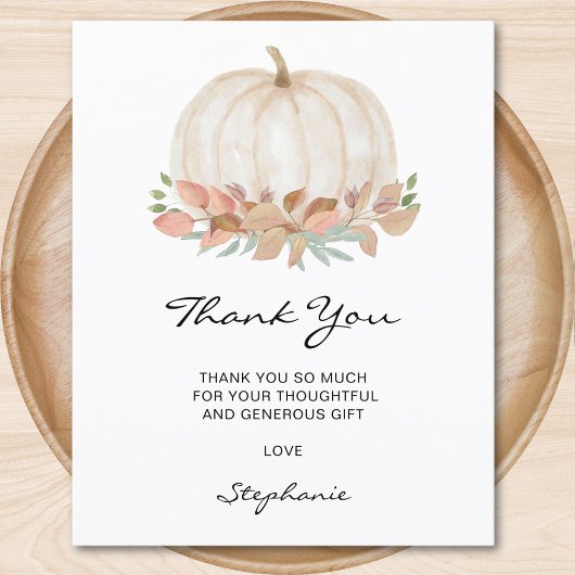 Budget Little Pumpkin Baby shower Dank u kaart