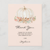 Budget Little Pumpkin Baby shower Dank u kaart (Voorkant)