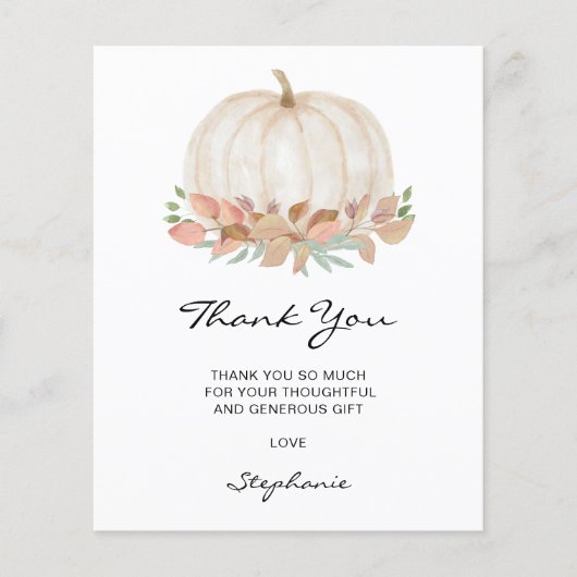 Budget Little Pumpkin Baby shower Dank u kaart (Voorkant)