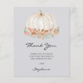 Budget Little Pumpkin Baby shower Dank u kaart (Voorkant)