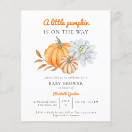 Budget Little Pumpkin Baby shower Elegant Simple