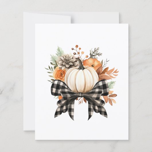 Budget Little Pumpkin Baby shower Floral & Plaid (Achterkant)