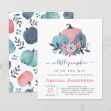 Budget Little Pumpkin Baby shower Invitation