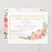 Budget Little Pumpkin Baby shower Invitation (Voorkant / Achterkant)