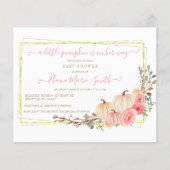 Budget Little Pumpkin Baby shower Invitation (Voorkant)