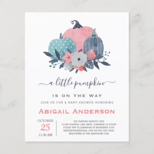 Budget Little Pumpkin Baby shower Invitation  Flyer
