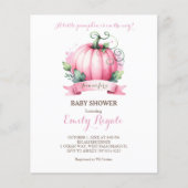 Budget Little Pumpkin Baby shower Invitation Girl Flyer (Voorkant)
