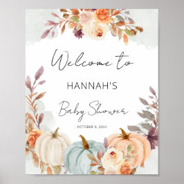 Budget Little Pumpkin Baby shower Welcome Sign Poster