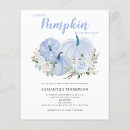 Budget Little Pumpkin Blue Baby shower Invitation Flyer