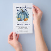 BUDGET Little Pumpkin Boy Baby shower Uitnodiging Flyer (Hand)