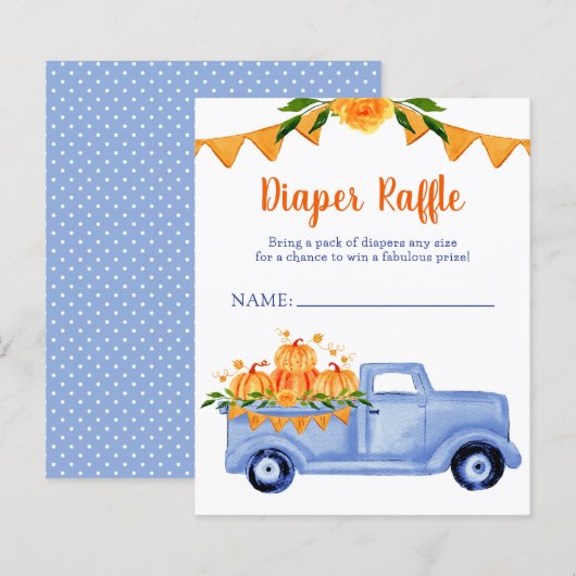Budget Little Pumpkin Boy Luiers Raffle (Voorkant / Achterkant)