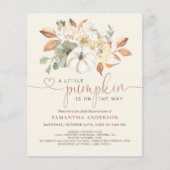 Budget Little Pumpkin Floral Baby shower Invite (Voorkant)