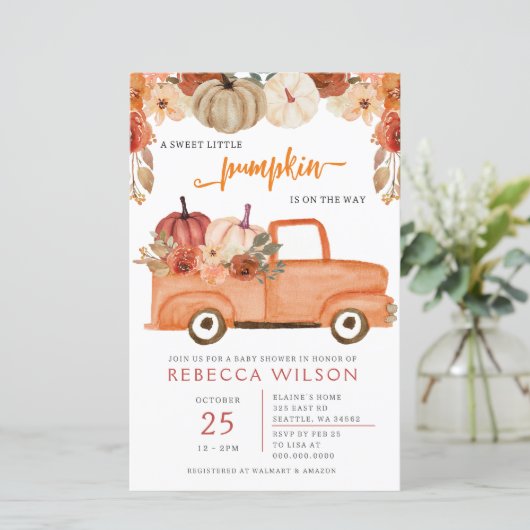 Budget Little Pumpkin Genderneutraal Baby shower (Staand voorkant)