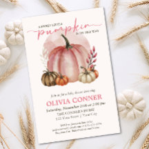 BUDGET Little Pumpkin Girl Baby shower Uitnodiging