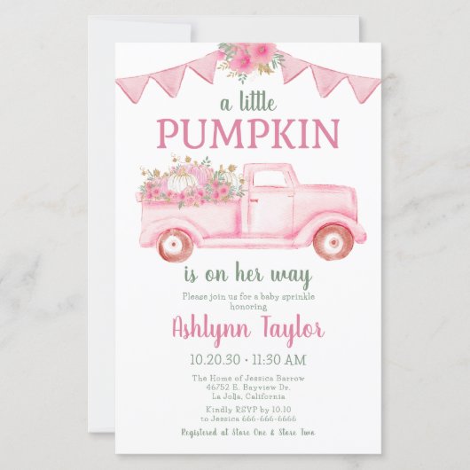 Budget Little Pumpkin Girl Baby Sprinkle (Voorkant)