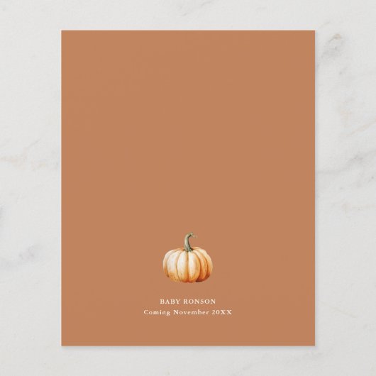 Budget Little Pumpkin Herfst Baby shower Invitatio (Achterkant)