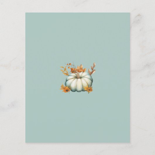 Budget Little Pumpkin Herfst Baby shower Invitatio Flyer (Achterkant)