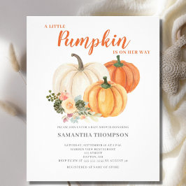 Budget Little Pumpkin Herfst Baby shower Invitatio Flyer