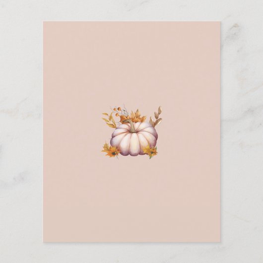 Budget Little Pumpkin Herfst Baby shower Invitatio Flyer (Achterkant)