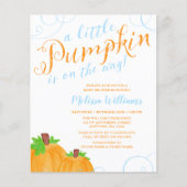 Budget Little Pumpkin Herfst Blue Boy Baby shower (Voorkant)