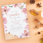 Budget Little Pumpkin Herfst Floral Girl Baby show<br><div class="desc">Prachtige herfst-themed baby shower nodigt sjablonen voor u uit om aan te passen! Rond de rand van dit ontwerp zijn er delicate, met de hand geverfde waterverf bloemen in prachtige roze tinten en paars met een eenvoudige grijze versiering. In de linkeronderhoek zijn er twee wazige roze pompoenen. Bovenaan staat: "Ons...</div>