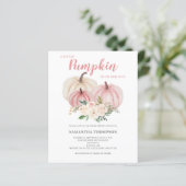 Budget Little Pumpkin Pink Baby shower Invitation (Staand voorkant)