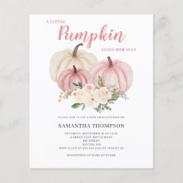Budget Little Pumpkin Pink Baby shower Invitation