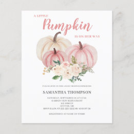 Budget Little Pumpkin Pink Baby shower Invitation Flyer