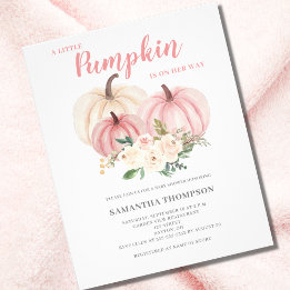 Budget Little Pumpkin Pink Baby shower Invitation Flyer