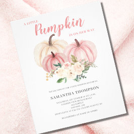 Budget Little Pumpkin Pink Baby shower Invitation Flyer