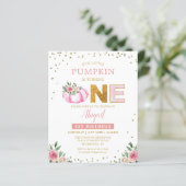 Budget Little Pumpkin Pink Floral 1e Verjaardag (Staand voorkant)