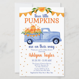 Budget Little Pumpkin Triplet Boy Baby shower