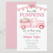 Budget Little Pumpkin Triplet Girl Baby shower (Voorkant / Achterkant)