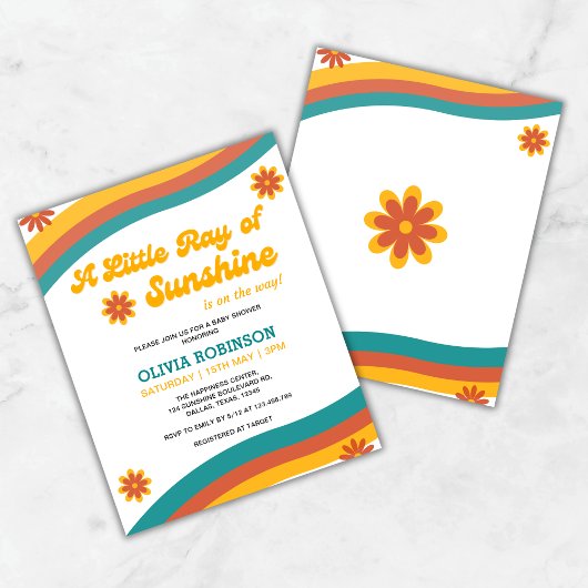 Budget Little Ray of Sunshine Baby shower Invite