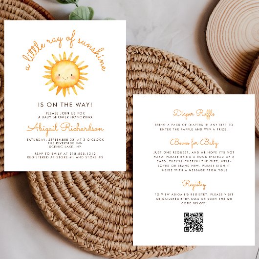 Budget Little Ray of Sunshine QR Code Babyfeestje