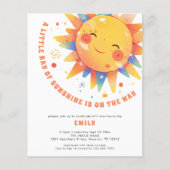 Budget Little Ray of Sunshine Retro Baby shower (Voorkant)