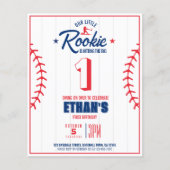 Budget Little Rookie Honkbal Verjaardag Uitnodigin (Voorkant)