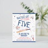 Budget Little Rookie Honkbal Verjaardag Uitnodigin (Staand voorkant)