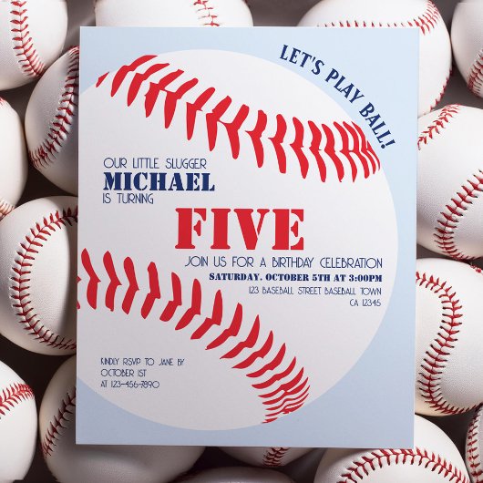 Budget Little Slugger Honkbal Verjaardag Uitnodigi