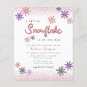 Budget Little Snowflake Baby shower Invitation (Voorkant)