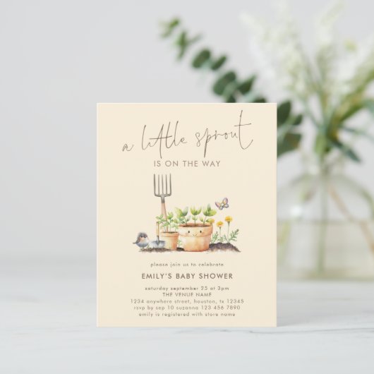 Budget Little Sprout Garden Beige Baby shower (Staand voorkant)