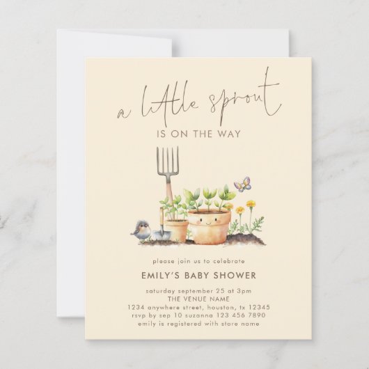 Budget Little Sprout Garden Beige Baby shower (Voorkant)