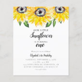 Budget Little Sunflower First Birthday One Elegant (Voorkant)