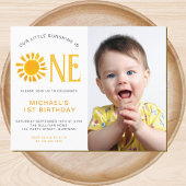 Budget Little Sunshine 1e Verjaardag Foto uitnodig