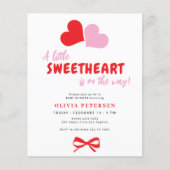 Budget little sweetheart baby shower invitation flyer (Voorkant)