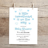 Budget Little Sweetheart Boy Baby shower Invite